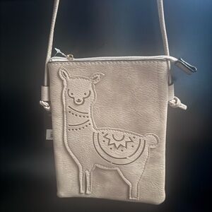 Chic Tan Crossbody Bag with Llama Design